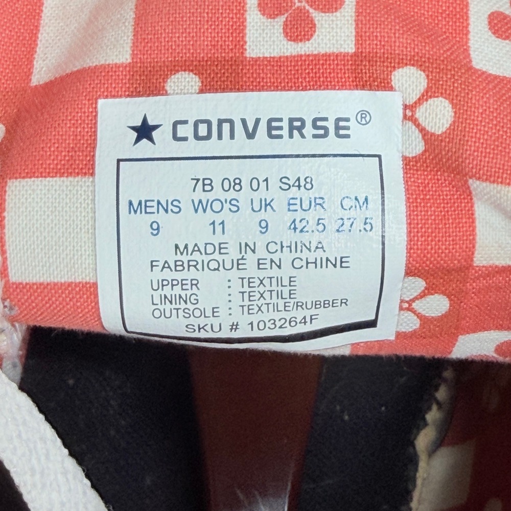 Converse Chuck Taylor All Star Diner Menu High Top Sneakers 103264F Mens 9 Wo 11 - Picture 4 of 8